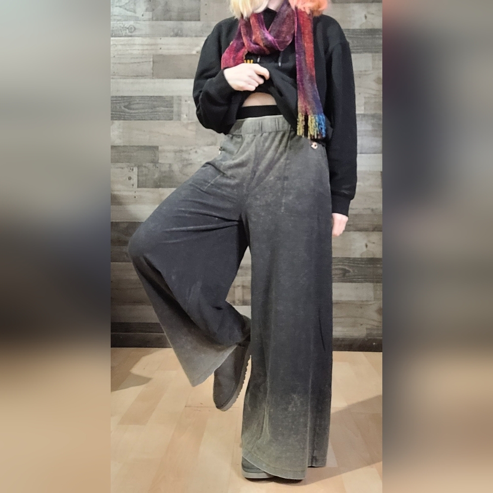 ARATTA SHE DONT CARE FRENCH TERRY WIDE LEG PANTS